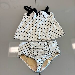Lane Bryant Kids Polka Dot Tankini - Black & White